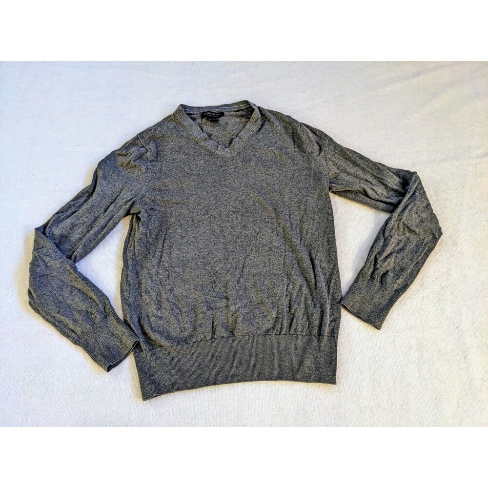 Banana Republic Luxury Blend Sweater Mens XL Gray Long Sleeve Silk Cashmere